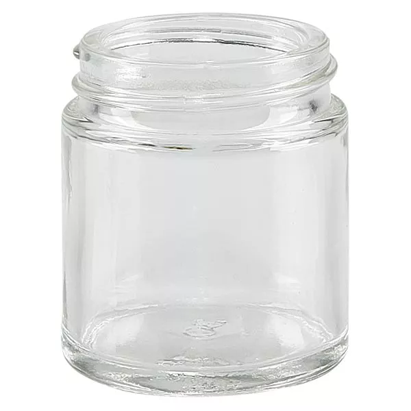 Glazen pot 30ml helder glas 38mm/R3, zonder sluiting Glazen pot 30ml helder glas 38mm/R3, zonder sluiting
