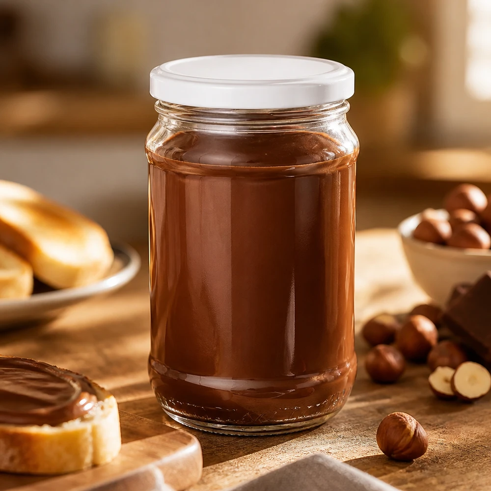 Rond glas van 370 ml + BasicSeal wit UNiTWIST Glazen pot van 370 ml van UNiTWIST met BasicSeal-deksel, wit, ideaal voor chocoladepasta en jam