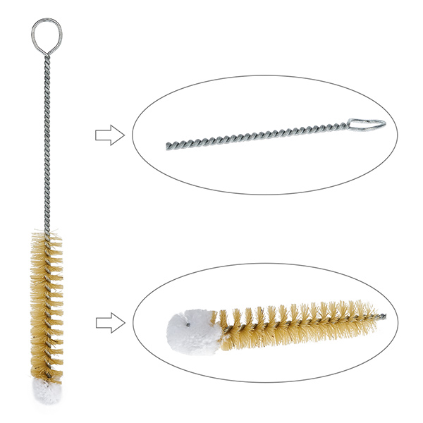 Ronde reinigingsborstel met katoenen kop ⌀12mm. Ideaal voor het schoonmaken van reageerbuizen. Natuurlijk haar en katoen. Totale lengte 15 cm. Ronde reinigingsborstel met katoenen kop ⌀12mm. Ideaal voor het schoonmaken van reageerbuizen. Natuurlijk haar en katoen. Totale lengte 15 cm.