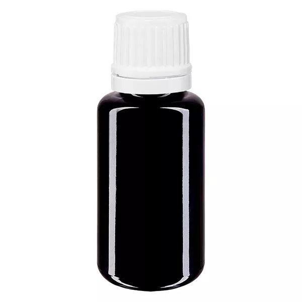 Apothekersflesje viol. 20ml druppelaar v. 1.2mm wit OV Apothekersflesje viol. 20ml druppelaar v. 1.2mm wit OV