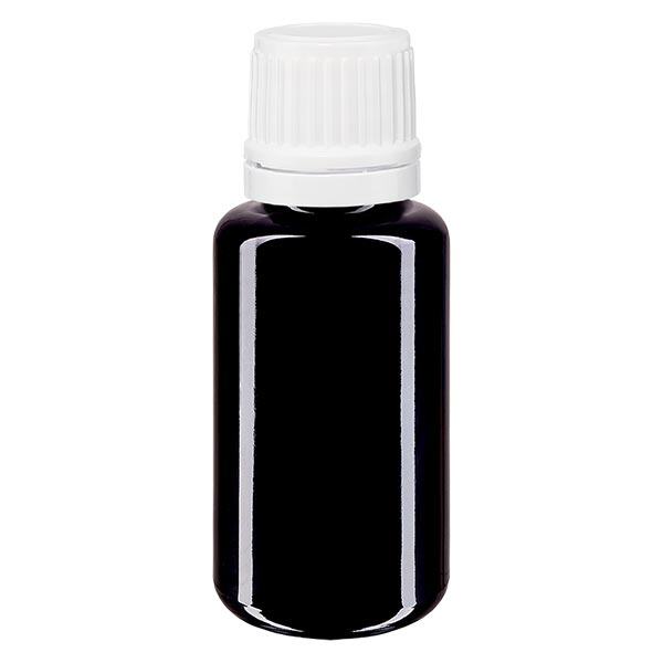 Apothekersflesje viol. 20ml druppelaar v. 1.2mm wit OV Apothekersflesje viol. 20ml druppelaar v. 1.2mm wit OV