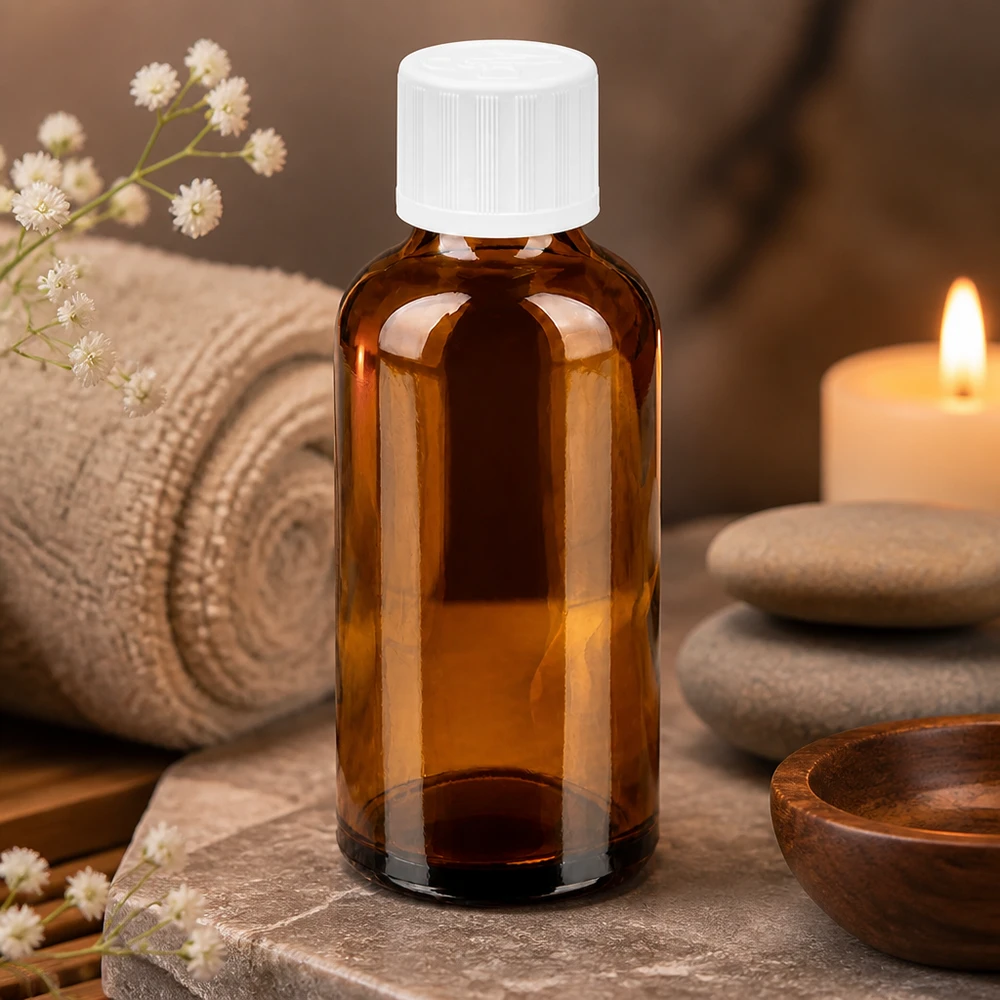 50ml fles 11mm SV w. STD KiSi BrownLine UT18/50 Professionele 50ml laboratoriumfles van getint glas met precisieschroefdop