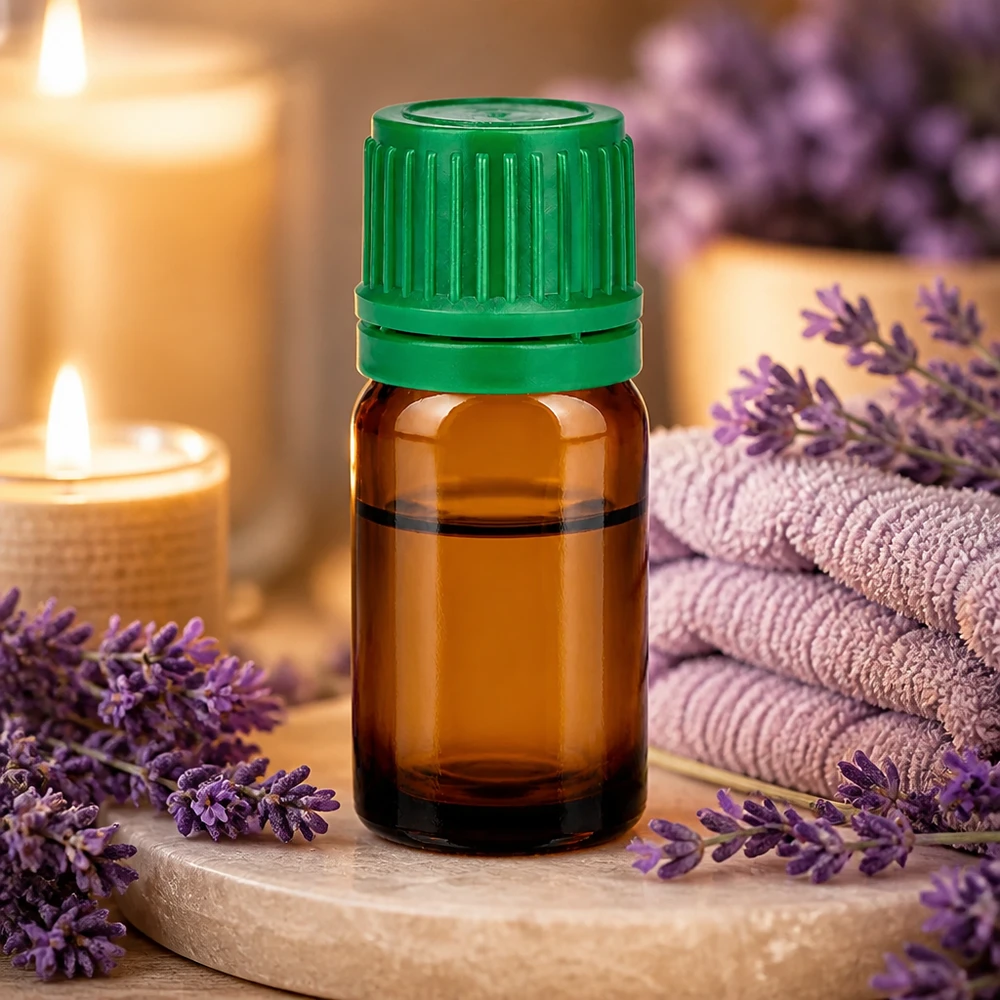 5ml flesje 11mm SV groen OV BrownLine UT18/5 Hoogwaardig 5ml amberkleurig glazen flesje met UV-bescherming en groene dop voor cosmetica