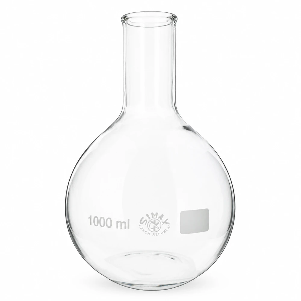 Transparante 1000ml flacon met smalle hals - robuust laboratoriumglaswerk voor wetenschappelijk werk
