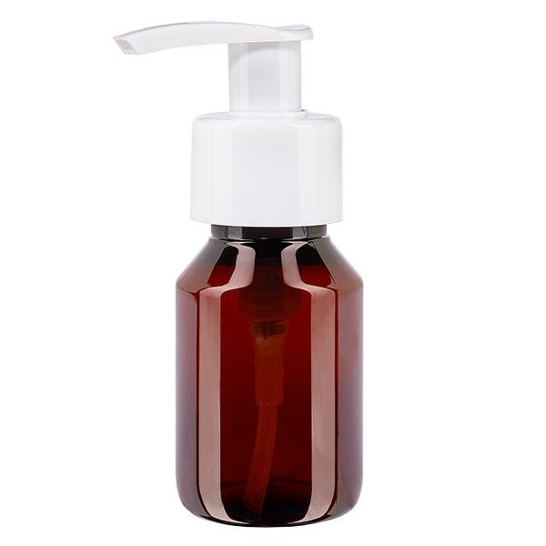 50 ml PET medicijnfles met wit dispenserpomp, standaard 50 ml PET medicijnfles met wit dispenserpomp, standaard