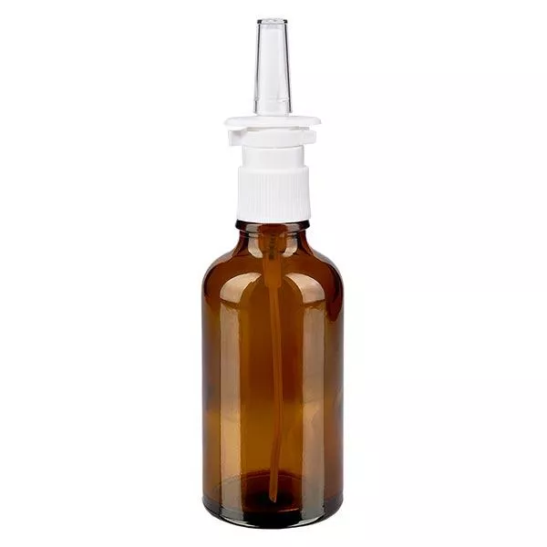 Bruin glazen flessen 50ml met neusverstuiver
