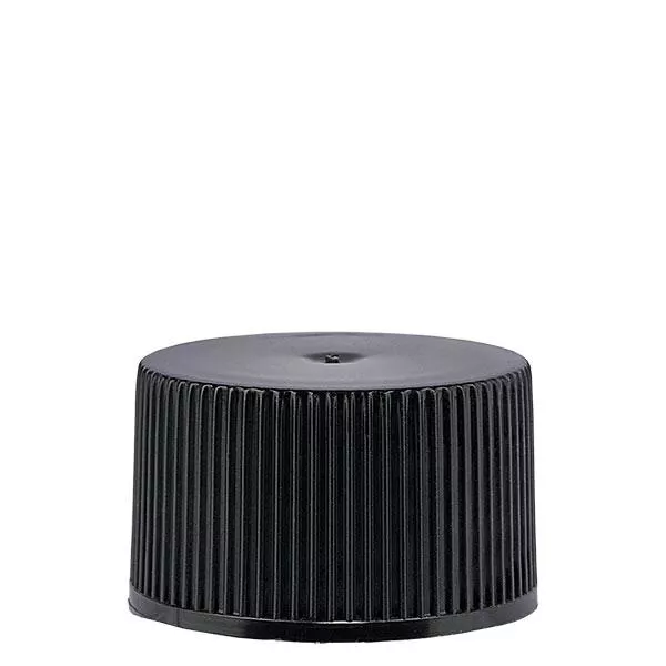 Schroefsluiting 25 mm zwart PP met standaard met afdichting Schroefsluiting 25 mm zwart PP met standaard met afdichting