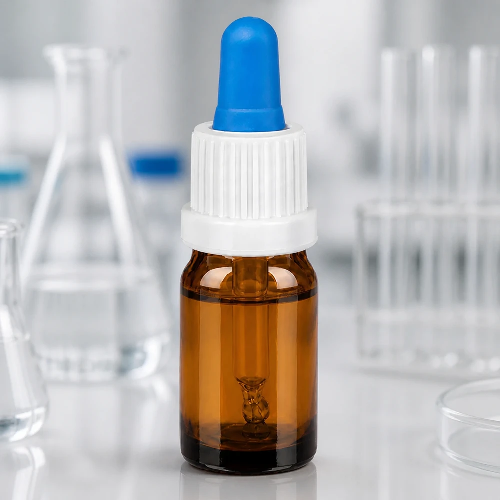 Laboratoriumkwaliteit pipetfles 5ml bruin met precieze druppeldop voor professionele toepassingen