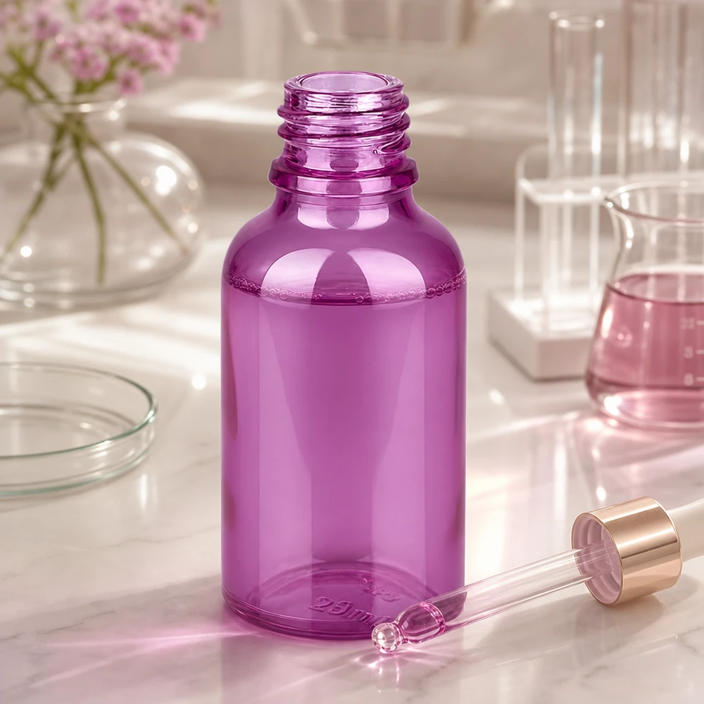 Compacte PurpleLine 30ml apothekersfles met stevige UNiTWIST schroefdraad van violet glas