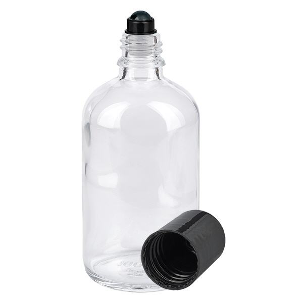 Glas deostick fles helder 100ml, lege deo roller (Roll On) Glas deostick fles helder 100ml, lege deo roller (Roll On)