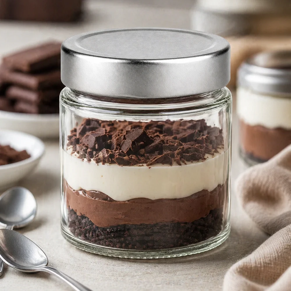 135ml ronde pot zilveren deksel dessert tiramisu gelaagd dessert keuken voorraadpot BasicSeal