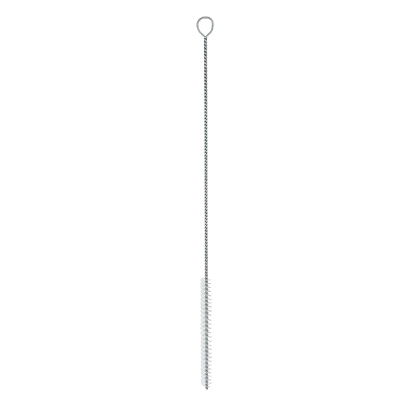 Reinigingsborstel rond maat L met oogje ⌀8mm. Ideaal voor het schoonmaken van pipetten en trechters. Gemaakt van nylon haren. 27cm totale lengte. Reinigingsborstel rond maat L met oogje ⌀8mm. Ideaal voor het schoonmaken van pipetten en trechters. Gemaakt van nylon haren. 27cm totale lengte.