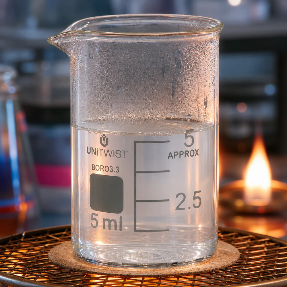UNiTWIST microbeker 5 ml, borosilicaatglas, behoudt zijn vorm bij verhitting tijdens laboratoriumgebruik