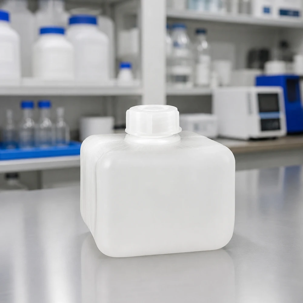 Chemicaliënfles 250 ml, nauwe hals, incl. sluiting GL 28 Kleine verpakking van 250 ml, PE-HD, smalle hals, chemicaliënbestendig, naturel, voor laboratoriumchemicaliën