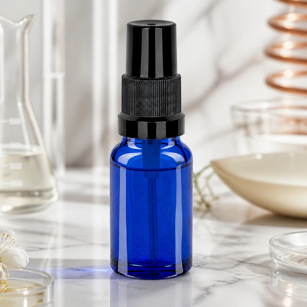 10ml spuitflesje zwart STD BlueLine UT18/10 Handige 10ml sprayflacon STD BlueLine UT18/10 met compacte afmetingen voor ruimtebesparend opbergen