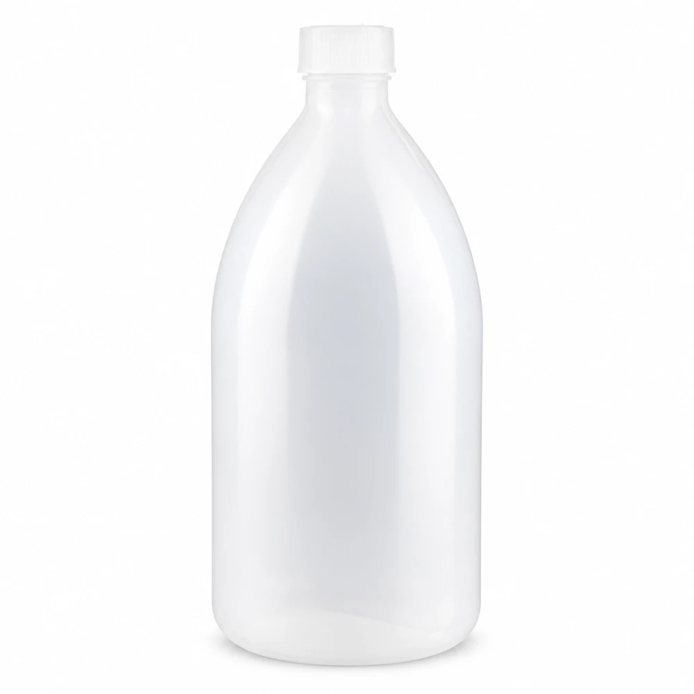 Nauwe hals laboratoriumfles 1000ml met schroefsluiting Robuste HDPE Enghalsflasche 1000ml in Weiß mit kindersicherem Schraubdeckel