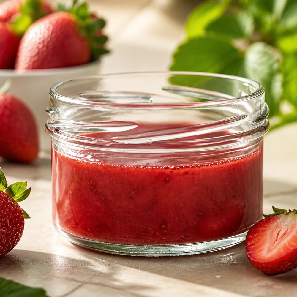UNiTWIST Runda186 - Rundglas Inhalt 186ml TO82 UNiTWIST Runda186 compacte voorraadpot 186 ml TO82, perfect voor zelfgemaakte fruitjam