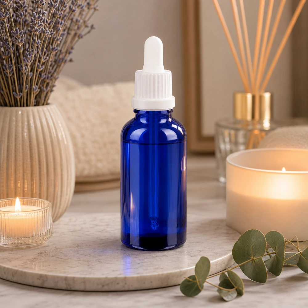 30ml pipetfles wit OV BlueLine UT18/30 30 ml BlueLine UT18 pipetfles met nauwkeurige dosering voor professionele cosmetische toepassingen