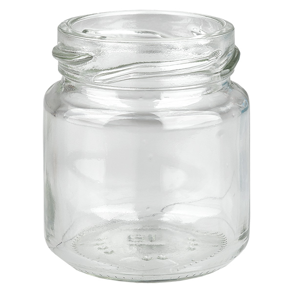 Glazen pot 53 ml doorzichtig, zonder deksel, schroefdraad TO43 Glazen pot 53 ml doorzichtig, zonder deksel, schroefdraad TO43