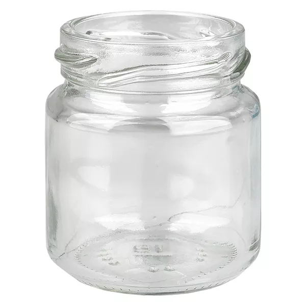 Glazen pot 53 ml doorzichtig, zonder deksel, schroefdraad TO43 Glazen pot 53 ml doorzichtig, zonder deksel, schroefdraad TO43