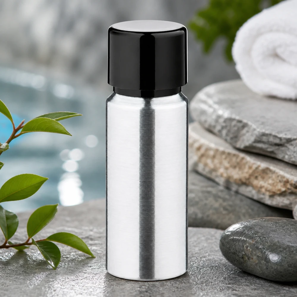 20 ml aluminium flesje met corrosiebestendig oppervlak en herbruikbare dop
