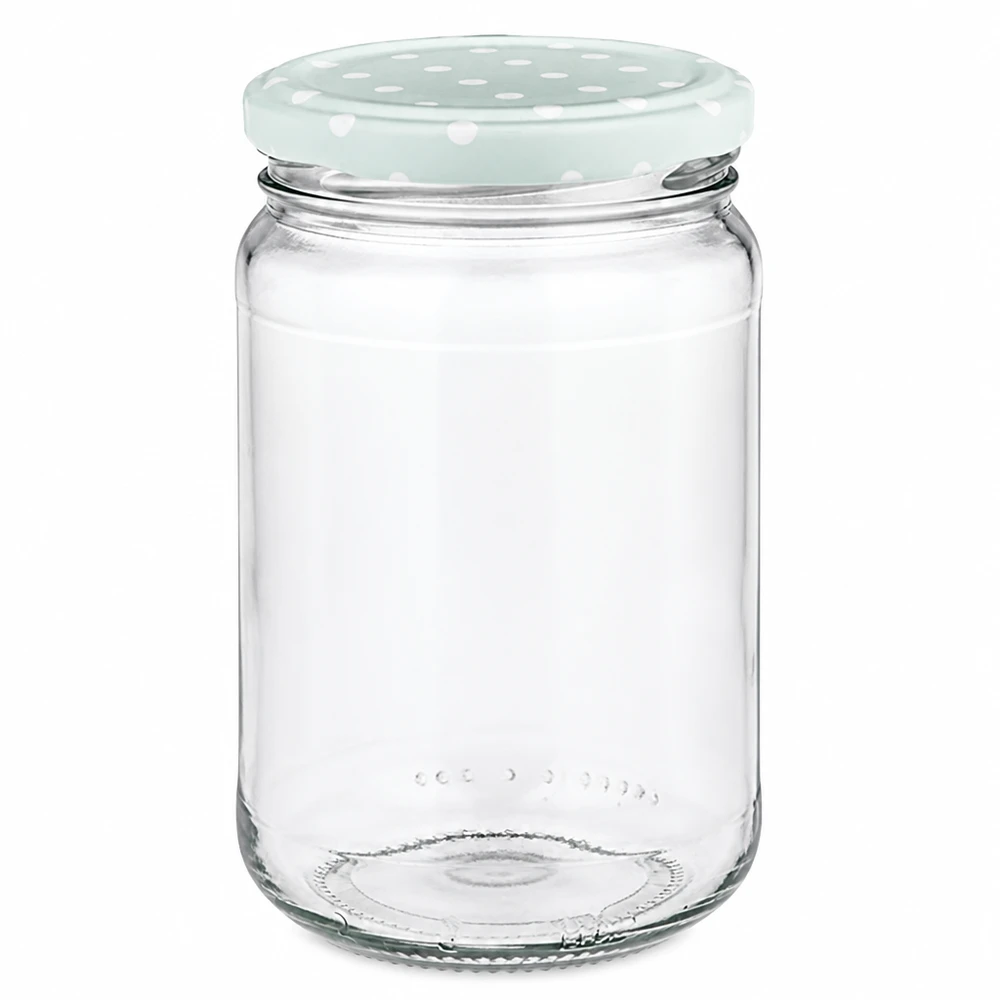 Ronde pot 305 ml + deksel BasicSeal mint lichtpuntjes UNiTWIST