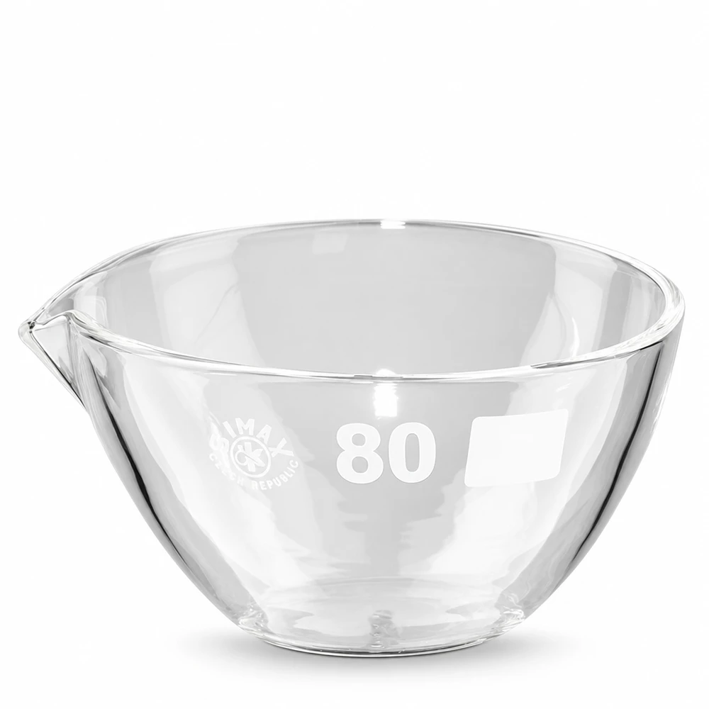 Compacte verdampingsschaal van 80 mm van borosilicaatglas met schenkhulp