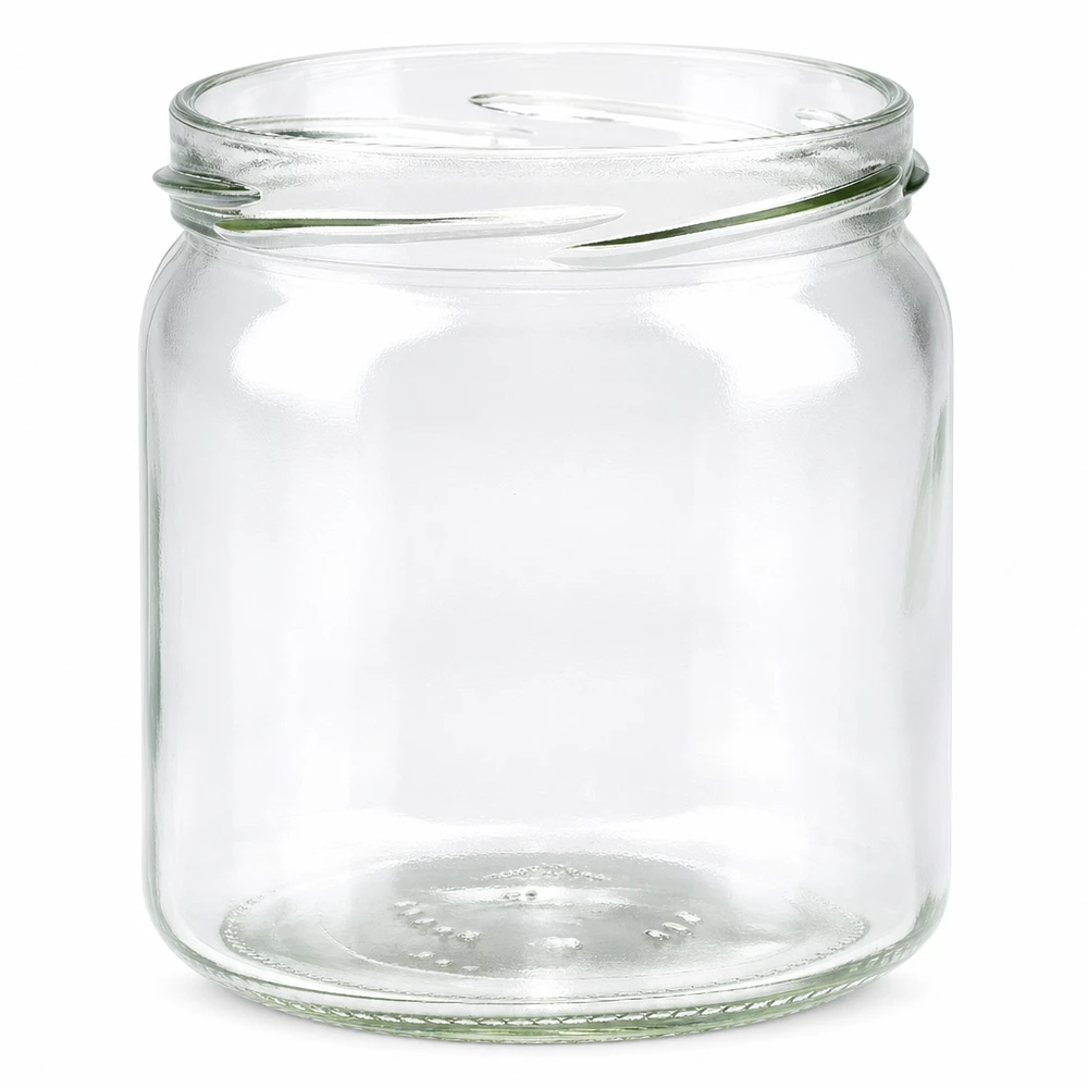 UNiTWIST Runda408 ronde pot 408ml TO82 inmaakpot schroefdeksel transparant leeg zonder deksel