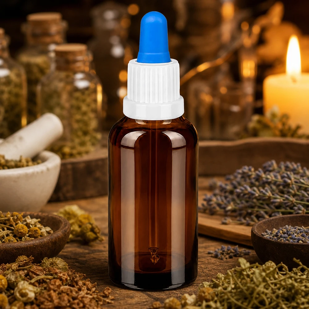 Glazen flesje van 30 ml met hygiënische pipet - steriel doseren voor medische en cosmetische doeleinden