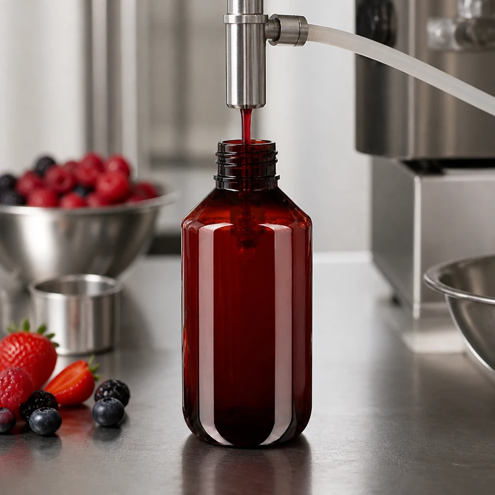 200 ml PET medicijnfles met wit dispenserpomp, standaard Braune PET Flasche 200ml mit schmalem Schraubhals für präzise Dispenserpumpe geeignet