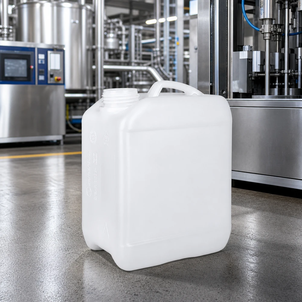Compacte jerrycan van 2,5 liter, gemaakt van voedselveilige kunststof, zonder sluiting bij aflevering
