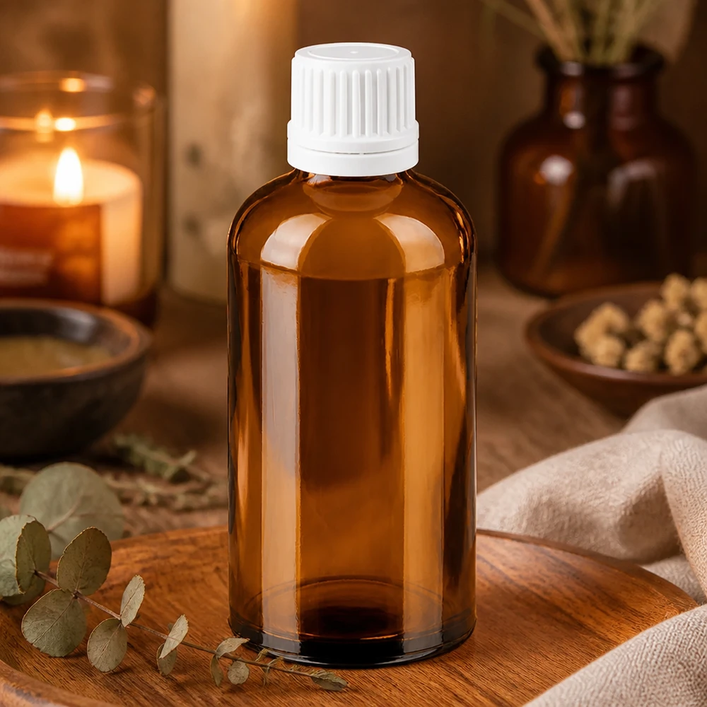 100ml druppelflesje 0.7mm wit OV BrownLine UT18/100 Lichtbeschermende glazen fles 100ml bruin met hygiënische druppeldop voor steriele opslag