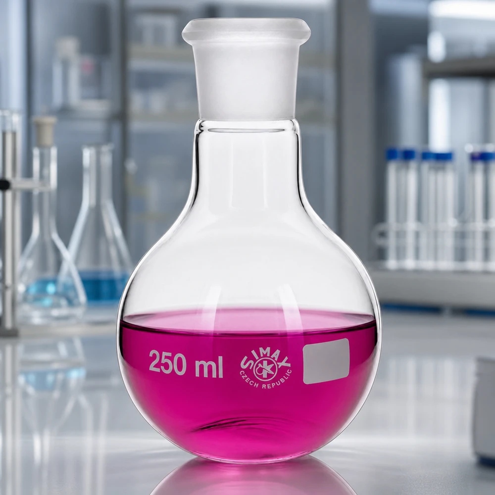 Maatkolf 250ml van transparant glas met standaard slijpstuk 29/32
