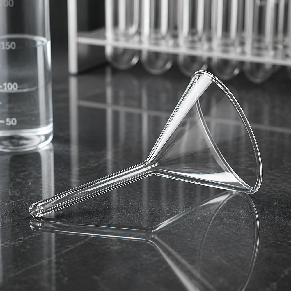 Glazen trechter Ø 35mm - borosilicaat 3.3 - 60° hoek Glazen trechter Ø 35mm - borosilicaat 3.3 - 60° hoek