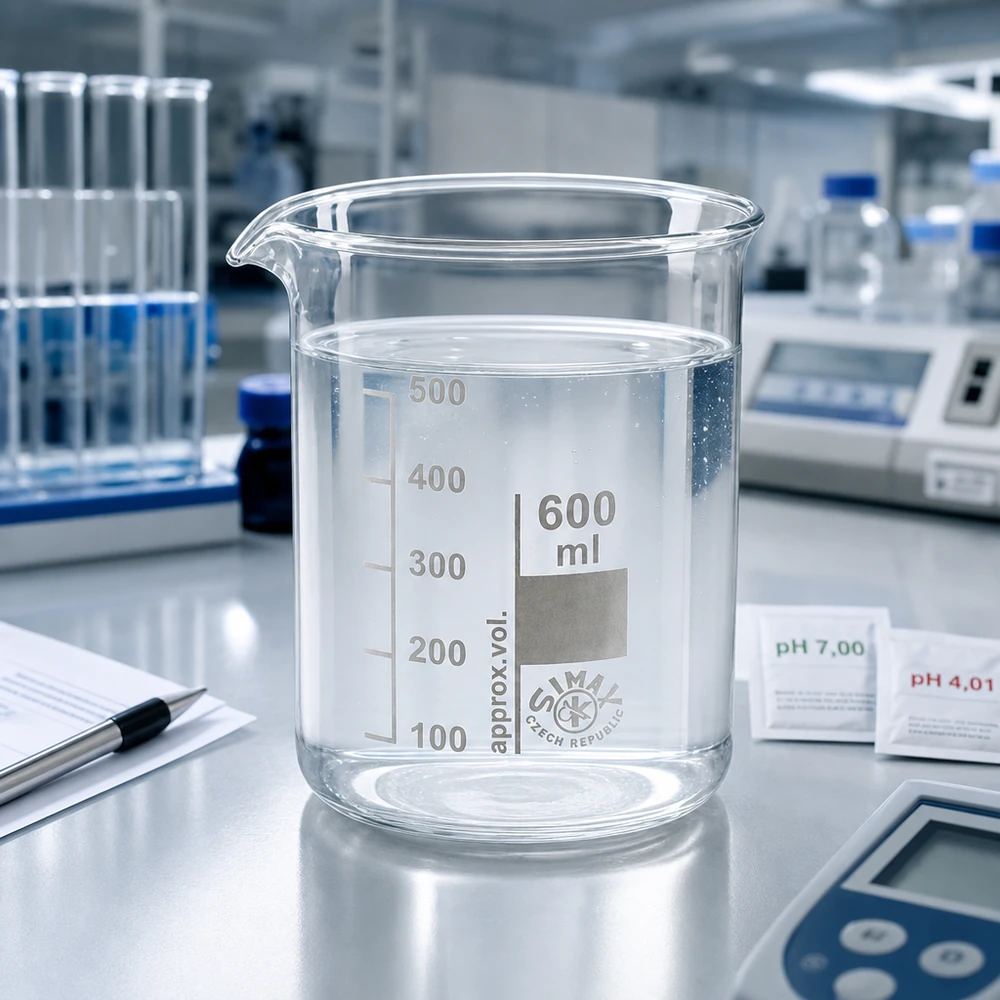 Transparant bekerglas 600 ml van borosilicaatglas met lage vorm voor professionele metingen in het laboratorium