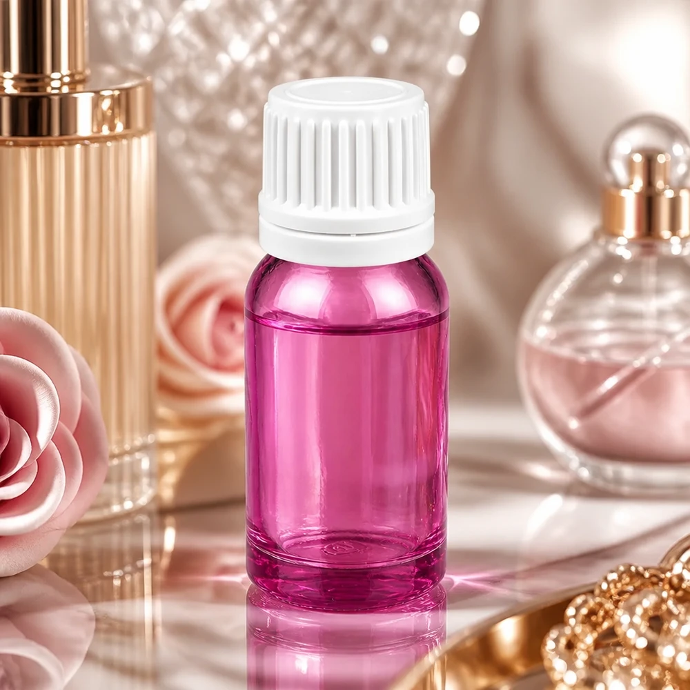10 ml violet glazen flesje met lekvrije witte dop voor druppelsgewijze dosering