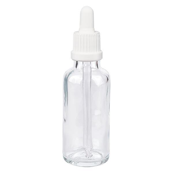 Pipetfles helder 30ml, pipet wit VR Pipetfles helder 30ml, pipet wit VR