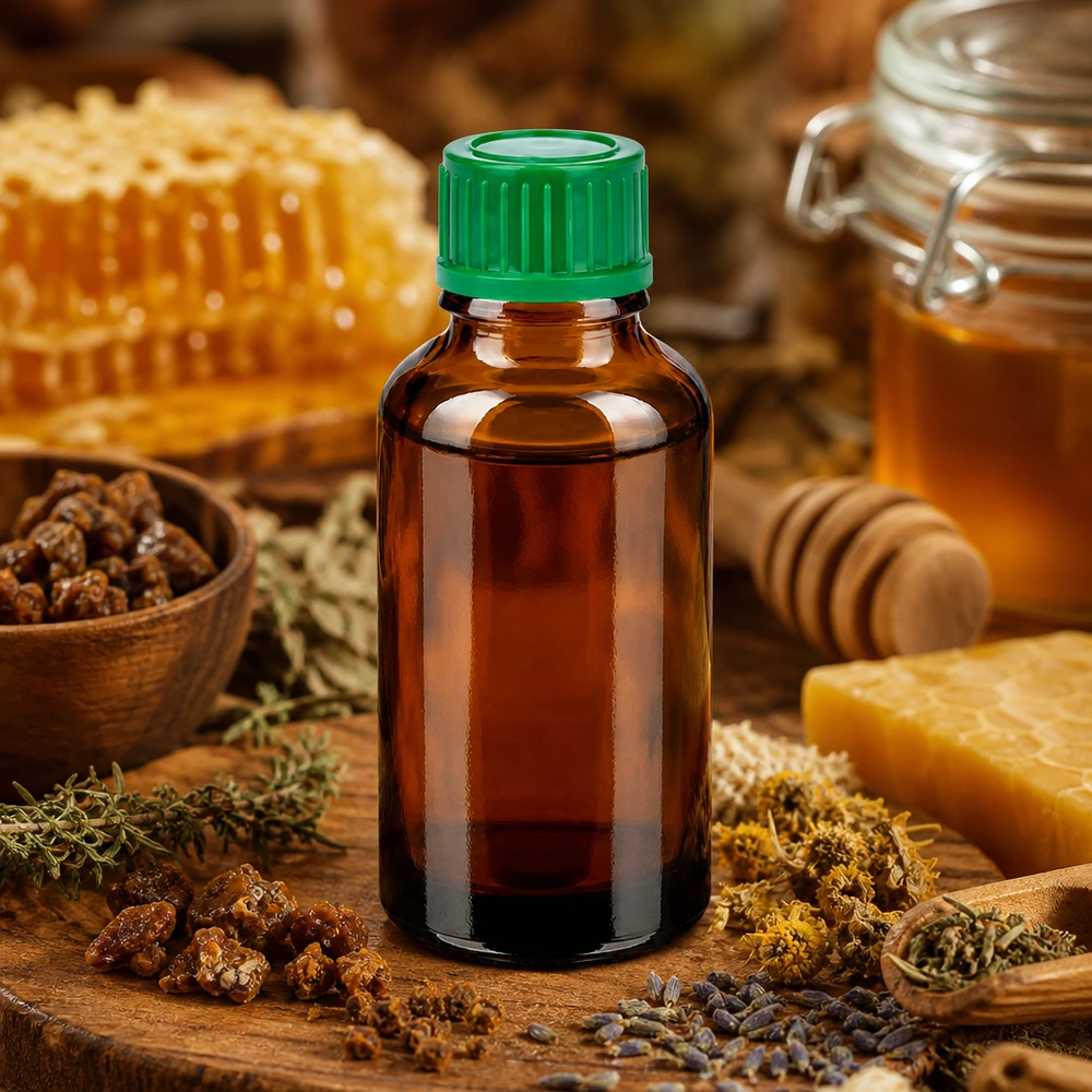 30ml laboratoriumfles van hoogwaardig amberkleurig glas met chemisch bestendige groene dop STD