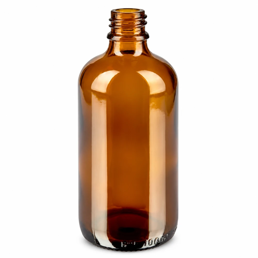 100ml pipetfles wit/rood OV BrownLine UT18/100 100ml BrownLine druppelfles van UV-beschermend amberglas met schroefdop