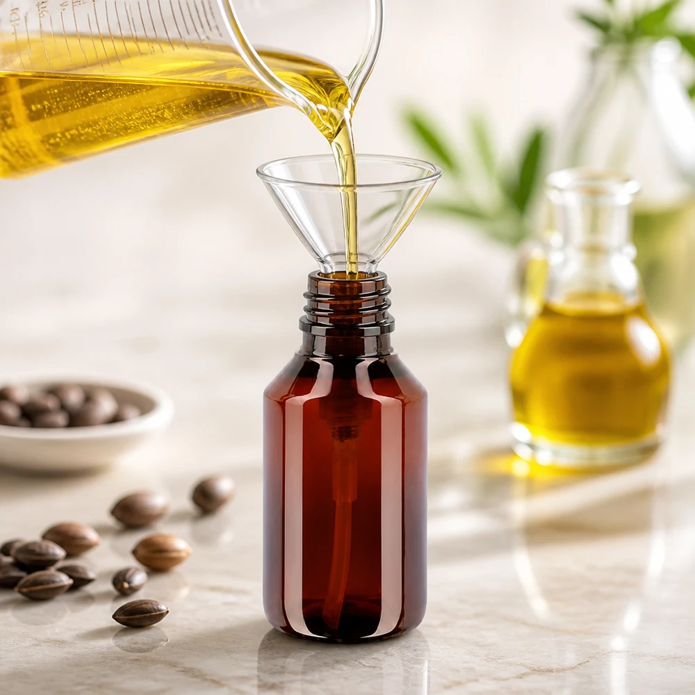 PET-fles 50ml met dispenserpomp zwart Herbruikbare bruine glazen fles van 50 ml (PET) voor het overgieten van hoogwaardige plantaardige olie