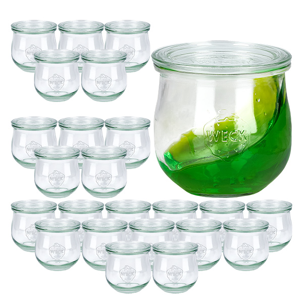 Set van 24 Weck potten 370ml tulpenpot met 24 glazen deksels