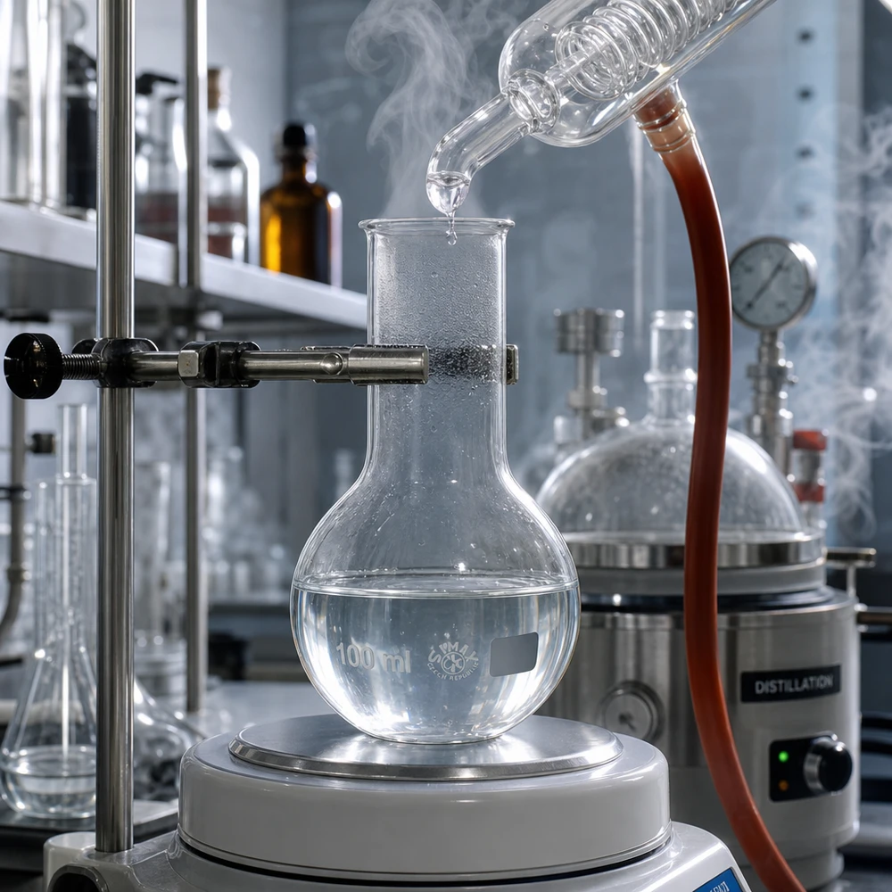Dunwandige staande kolf van 100 ml met wijde hals voor snelle temperatuurregeling tijdens syntheses