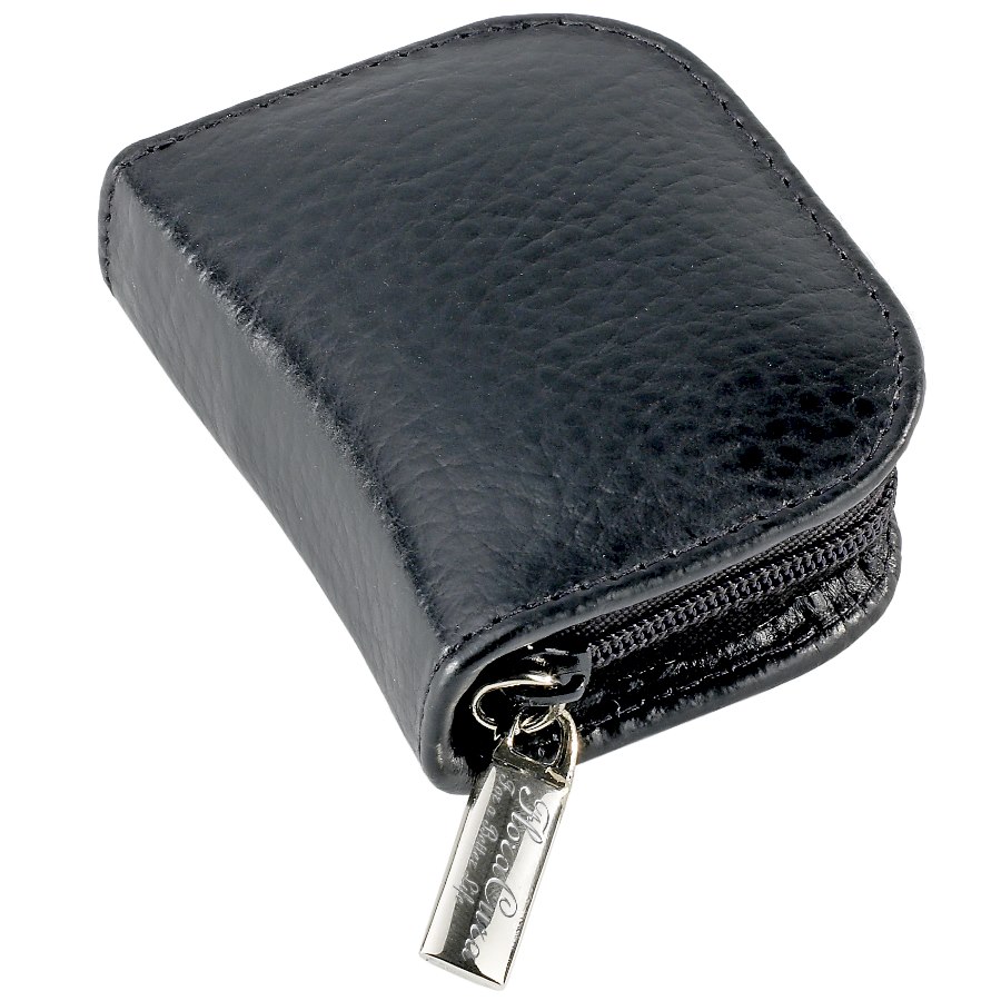 FloraCura pocket London zwart rundleder voor 10 glazen Ø 9,8 mm (LEEG) FloraCura pocket London zwart rundleder voor 10 glazen Ø 9,8 mm (LEEG)