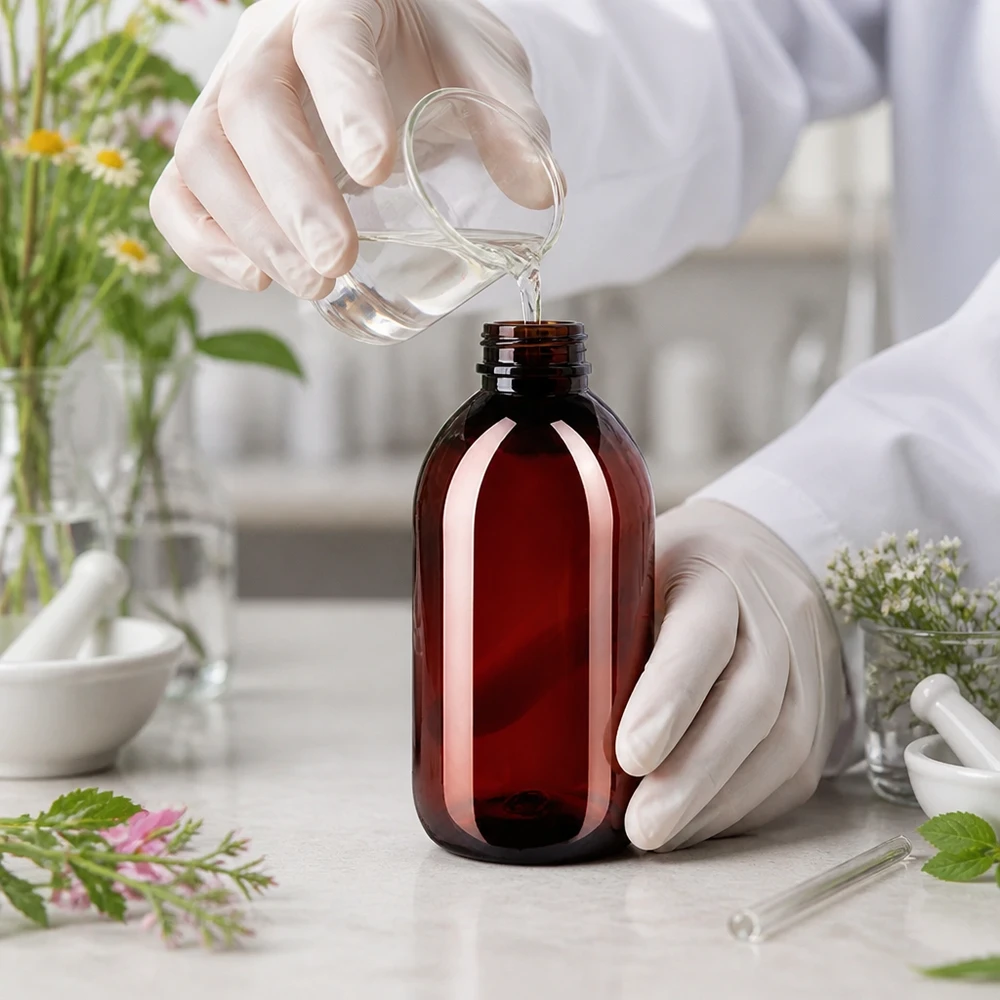 Lichtbestendige PET-fles van 250 ml met verzegelde dop voor kruidenextracten en tincturen