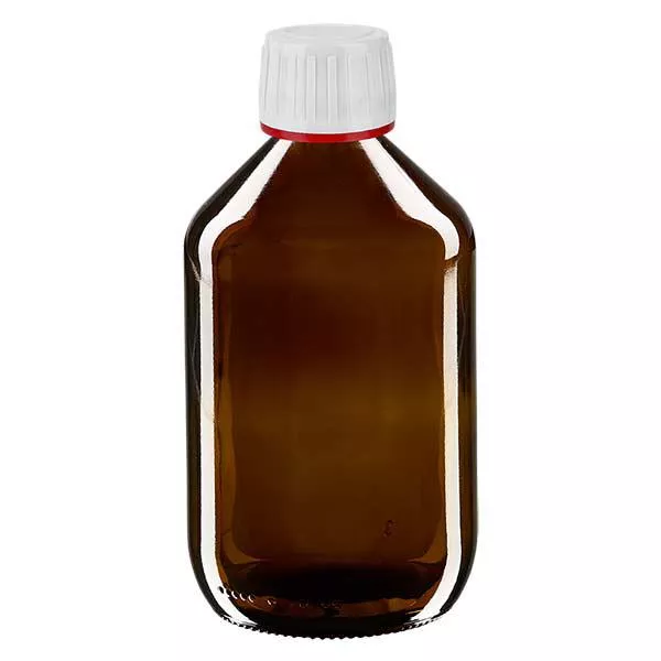 500ml Euro-medicijnfles bruin met witte schroefsluiting VR 500ml Euro-medicijnfles bruin met witte schroefsluiting VR