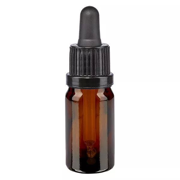 Pipetfles bruin 5ml, pipet zwart/zwart VR