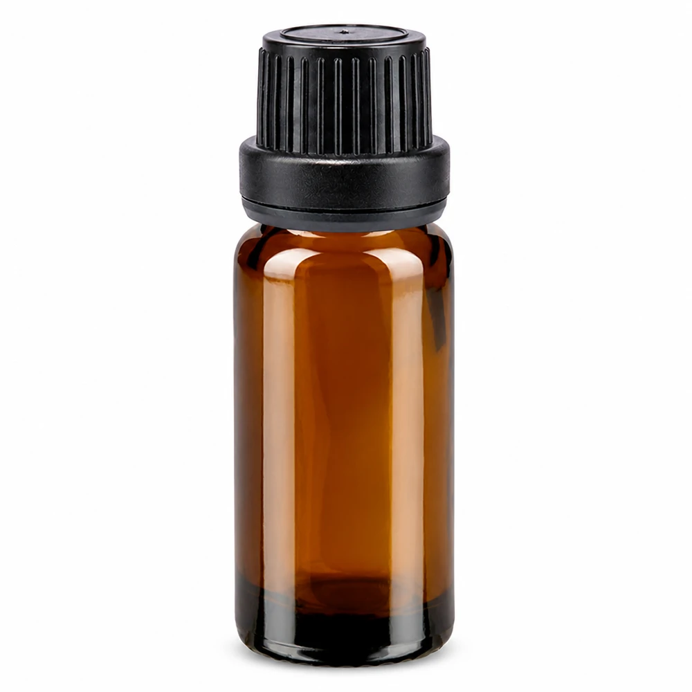 Bruine glazen fles 10ml met zwart druppelsluiting 2mm VR Bruinglazen druppelflesje van 10 ml met OV-dop en UV-bescherming voor tincturen en essences