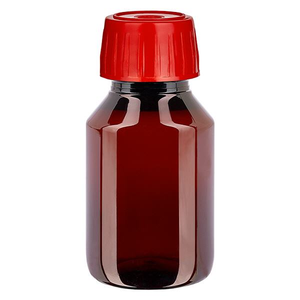 PET fles 50ml met ontgassingsdop rood PET fles 50ml met ontgassingsdop rood