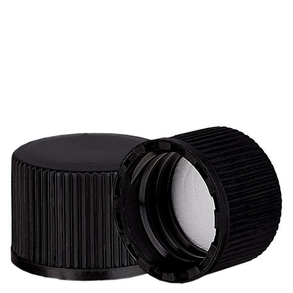 Schroefsluiting zwart met PE inzet, S20x3
