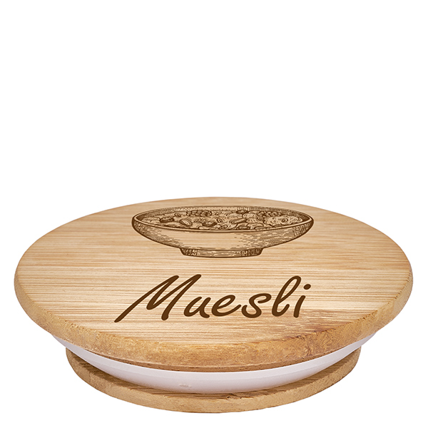 Houten deksel "Muesli" voor WECK RR100 Houten deksel "Muesli" voor WECK RR100